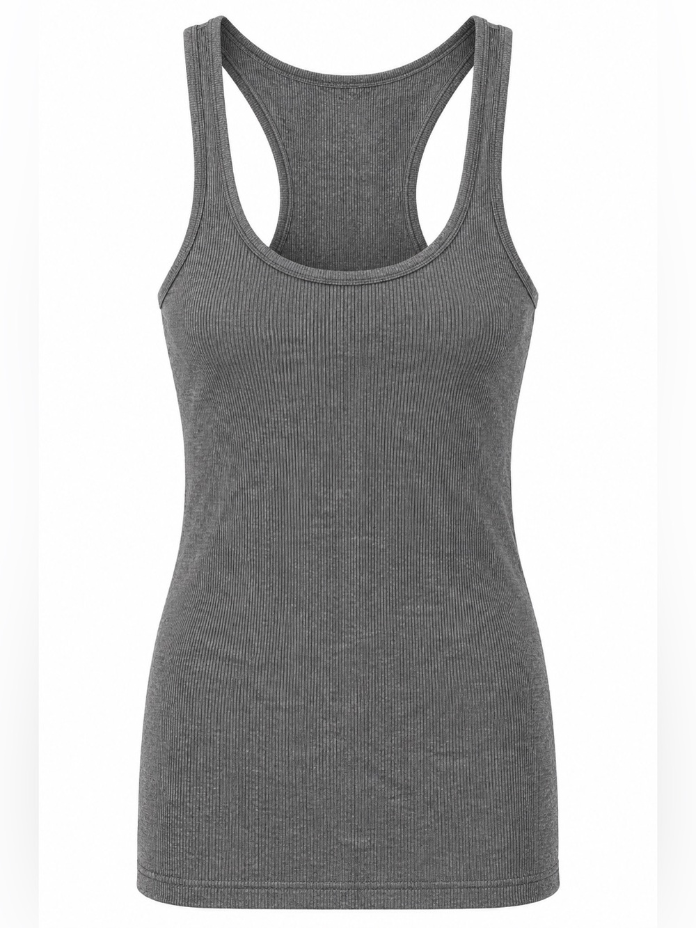 Hollister Ribbed Racerback Tank Top - Charcoal Gray